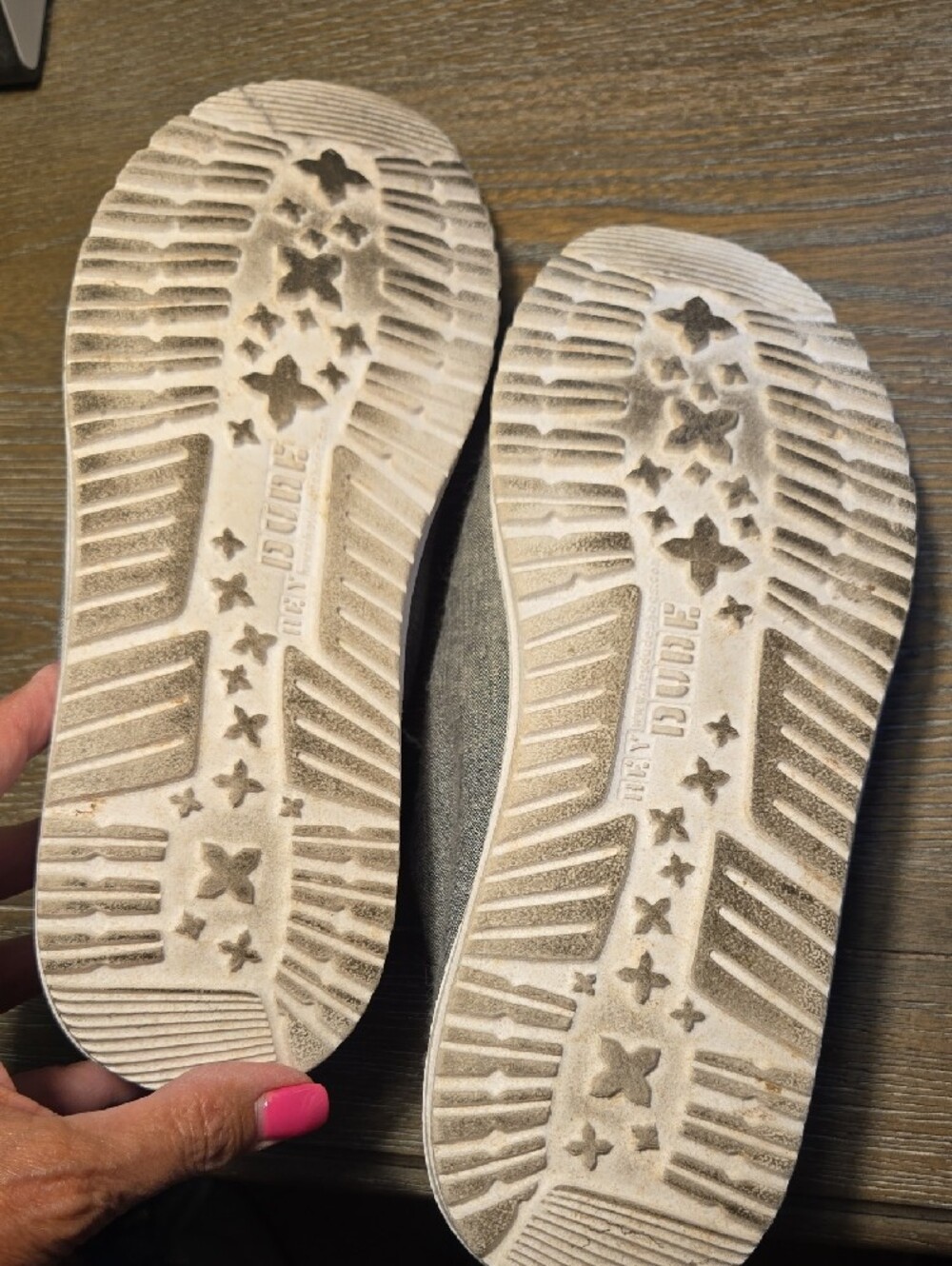 Hey Dude Womens Grey Canvas Slip-On Sneakers with Patterned Heel - Picture 4 of 6